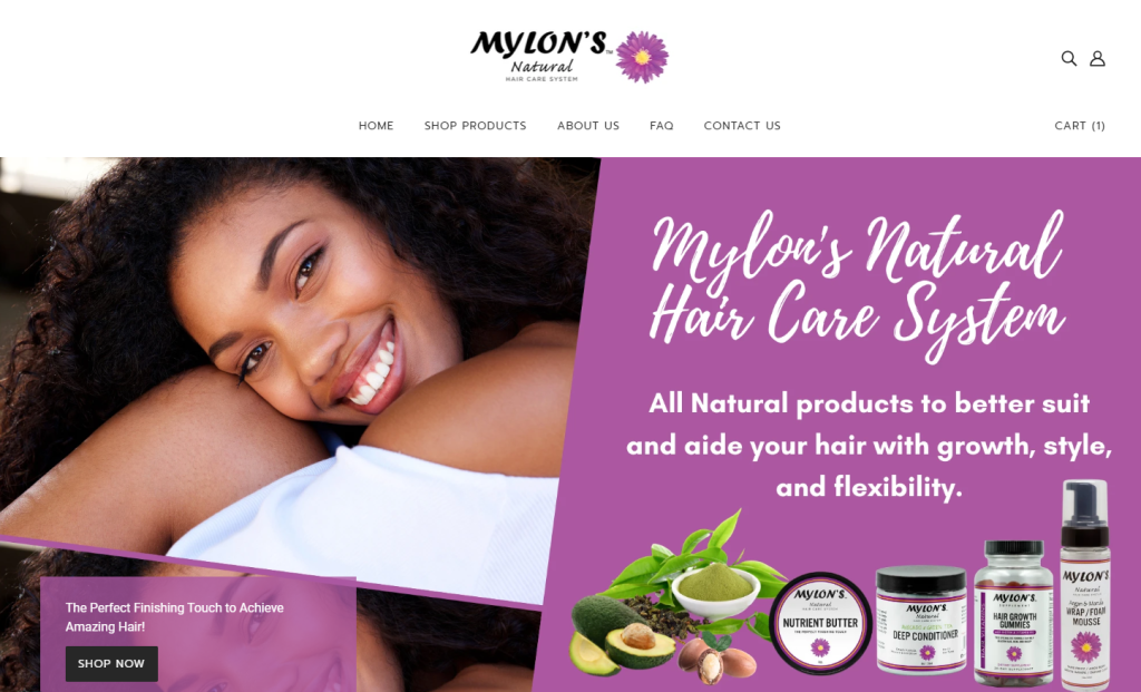 Mylon's Hair Natural Hair Care System Website