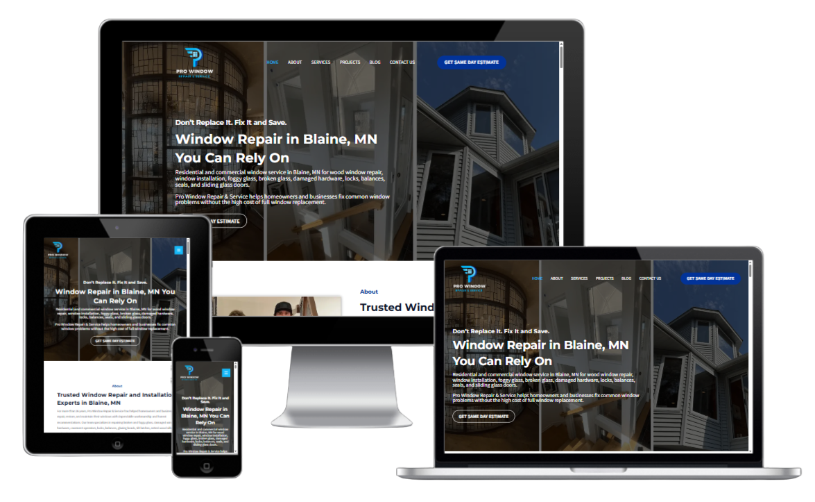 Pro WIndow Repair and Service website